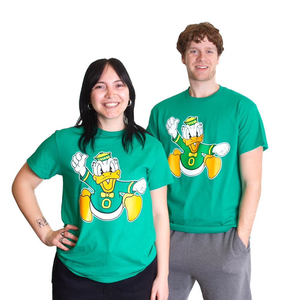Charging Duck, Blue 84, Green, Crew Neck, Cotton, Men, T-Shirt, 488348